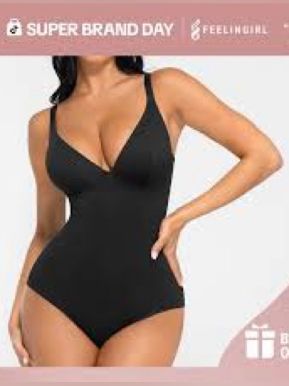 Black Shapewear Bodysuit with Adjustable Straps Sz XL/ XXL